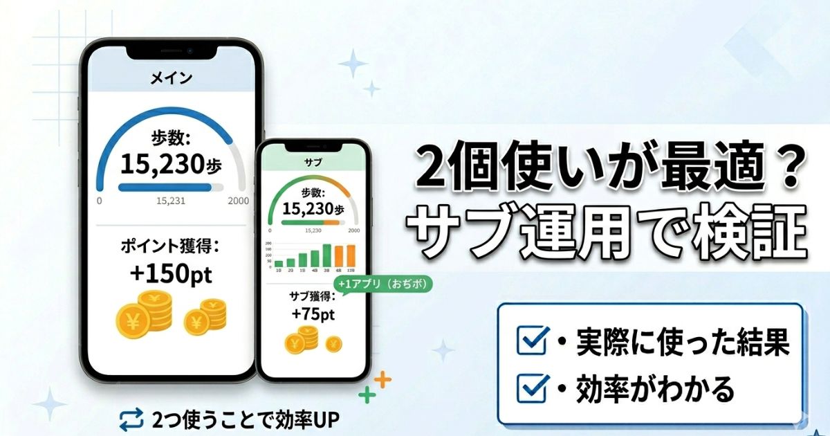 歩数ポイ活は2個使いが最適かサブ運用で検証したアイキャッチ画像