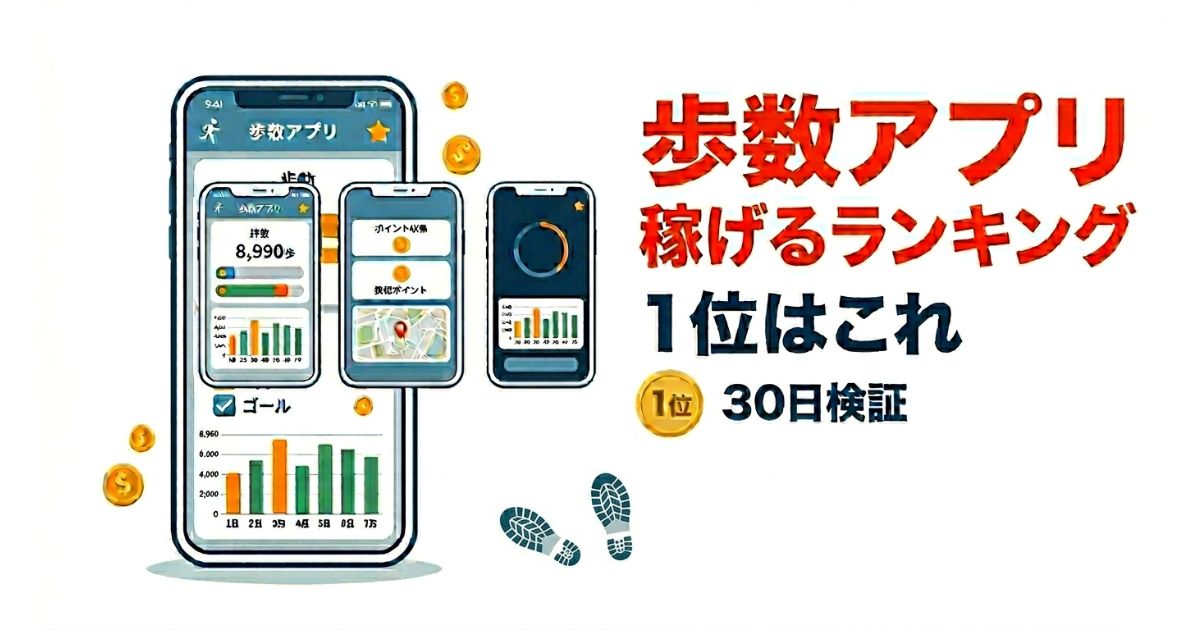 歩数アプリ稼げるランキングを解説するアイキャッチ画像