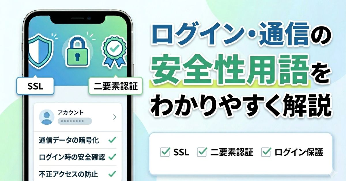 ポイ活のログインや通信の安全性用語を解説するアイキャッチ画像